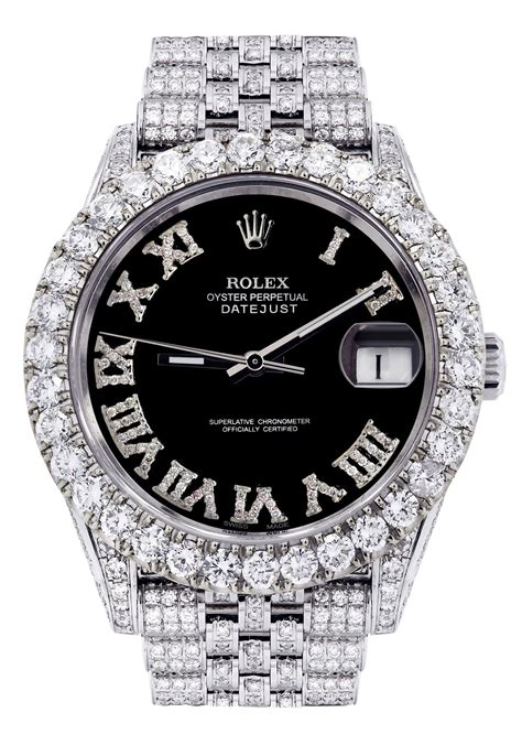 rolex datejust 41mm iced out|rolex datejust 41 black dial.